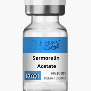 Sermorelin Acetate peptide 5mg vial for laboratory research use